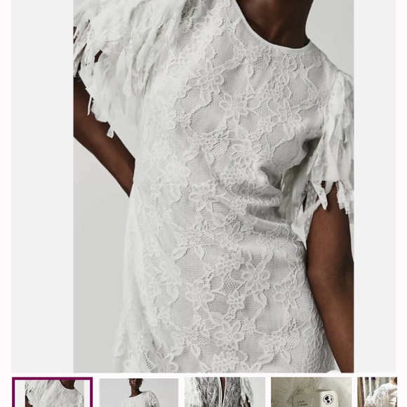 Free People Mini Dress Lace White M - Picture 4 of 16